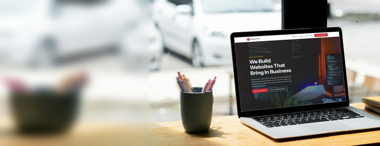Sites by Vital website shown on a laptop screen